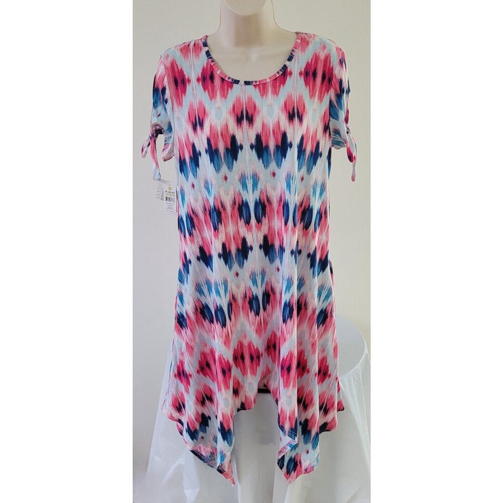 BOBBIE BROOKS Womans Tie Dye Colorful Dress 2 Side Hip Pockets--Sz M--New w/Tags